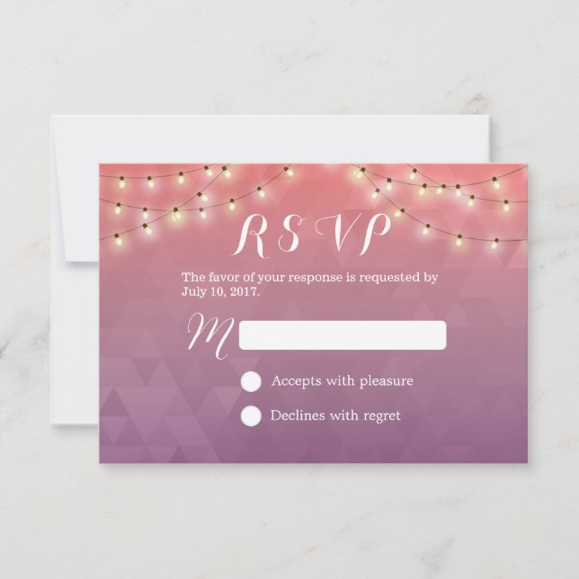 RSVP de Casamento Elegante das Linhas Modernas (Frente)