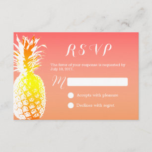 RSVP de Casamento Elegante de Abacaxi Tropical