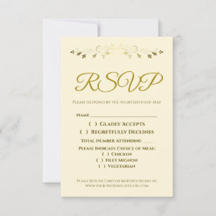 RSVP de Casamento Elegante de Creme da Fronteira d
