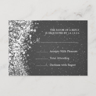 RSVP de Casamento Elegante Onda Negra