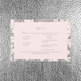 RSVP de Casamento Elegante Silver e Rosa