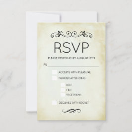 RSVP de Casamento Elegante Simples de Pergaminho V
