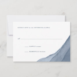 RSVP de casamento em aquarela ombre azul-ardósia