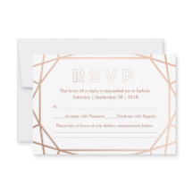 RSVP de Casamento em Forma de Diamante Geométrico 