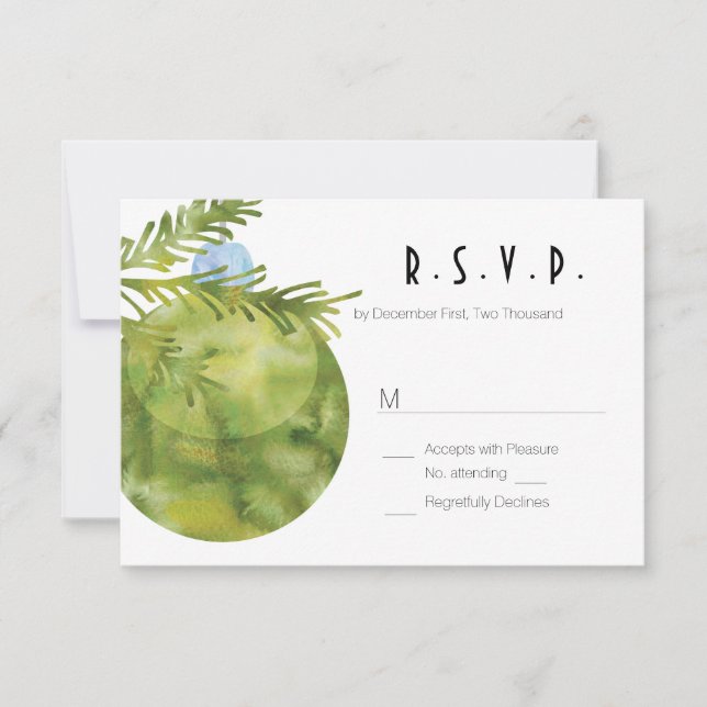 RSVP DE CASAMENTO, Enfeites de natal Verde (Frente)