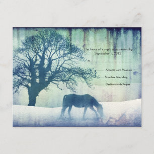 RSVP de Casamento Equestre Azul