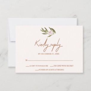 RSVP de Casamento Eucalyptus com Orquídea Verde Ro