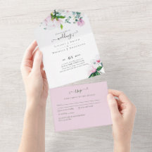 RSVP de Casamento Eucalyptus de Magnolias Rosa 3in