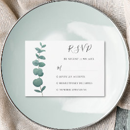 RSVP de Casamento Eucalyptus minimalista