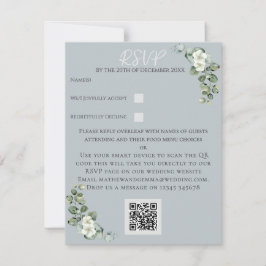RSVP de Casamento Eucalyptus Moderno com Cartão de