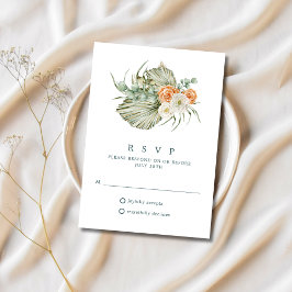 RSVP de Casamento Externo de Russo Floral de Queda