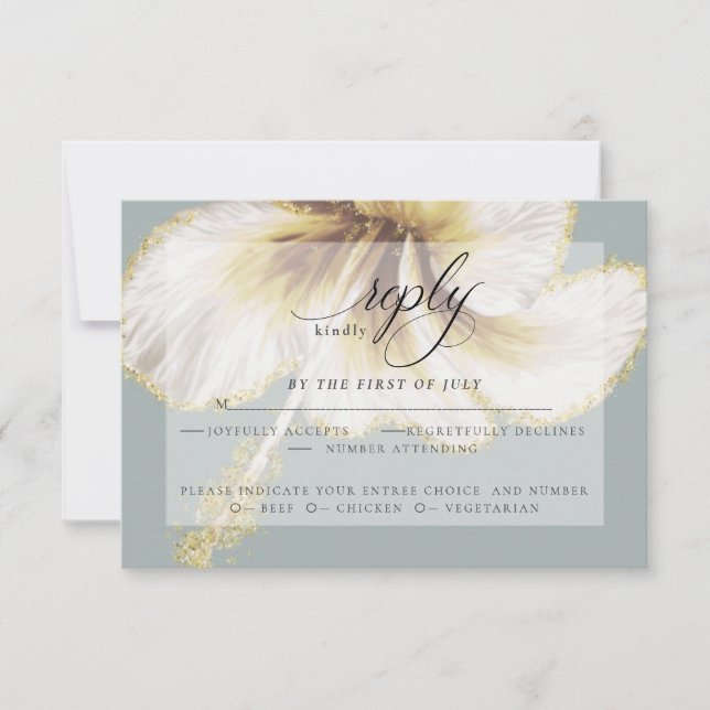 RSVP de casamento | Flor de Hibiscus Amarelo (Frente)