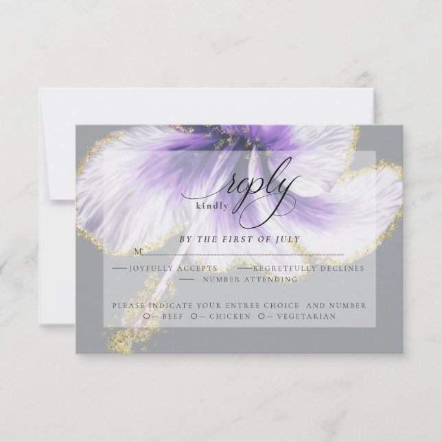 RSVP de casamento | Flor de Hibiscus com Aquarela  (Frente)
