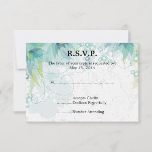 RSVP de Casamento Floral Azul
