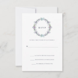 RSVP de Casamento Floral Azul e Púrpura