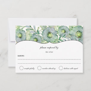 RSVP de Casamento Floral Azul e Verde