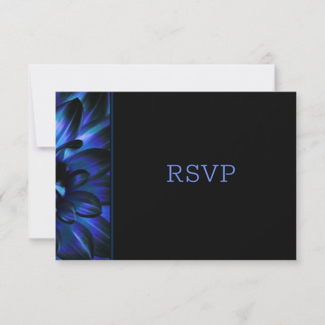 RSVP de Casamento Floral Azul Moderno (Frente)