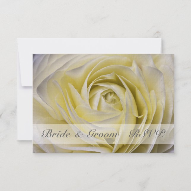 RSVP de Casamento Floral Branco Elegante (Frente)