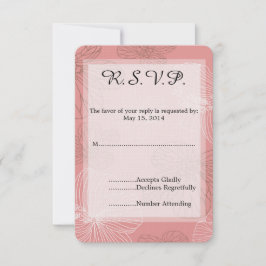 RSVP de Casamento Floral Cor-de-Rosa Escrito