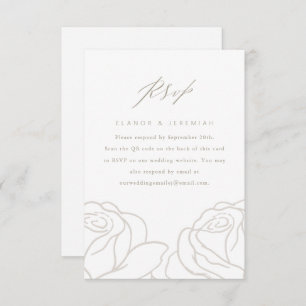 RSVP de Casamento Floral da Cinza Elegante com Cód