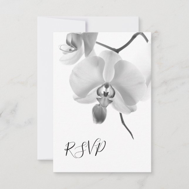 RSVP de Casamento Floral das Orquídeas Negra e Bra (Frente)