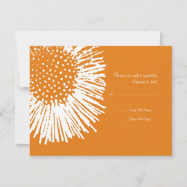 RSVP de Casamento Floral de Abstrato Branco e Lara (Frente)