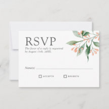 RSVP de Casamento Floral de Aquarela Elegante Simp