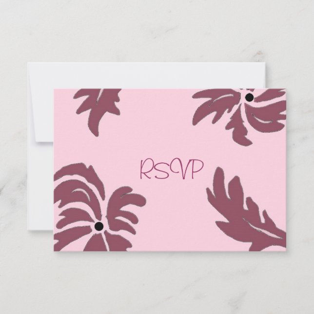 RSVP de Casamento Floral de Framboesa Rosa (Frente)