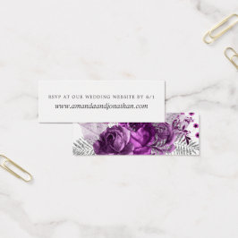 RSVP de Casamento Floral de Plum e Silver Watercol