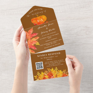 RSVP de Casamento Floral de Pumpkin de Aquarela
