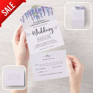 RSVP de Casamento Floral de Wisteria Puro Inclusiv