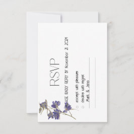 RSVP de Casamento Floral Delicado Delicado Azul Br