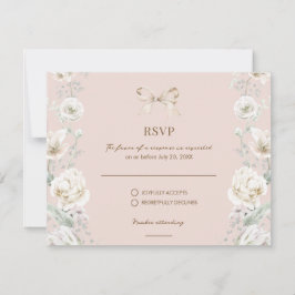 RSVP de Casamento Floral do Arco Coquette Rosa