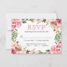 RSVP de Casamento Floral Floral Floral Cor-de-Rosa
