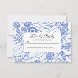 RSVP de Casamento Floral Personalizado Botânico Az