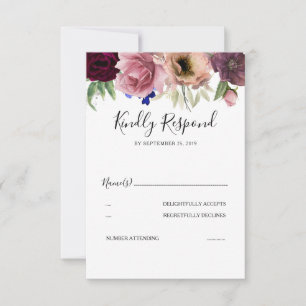 RSVP de Casamento Floral Radiant Bloom Elegante