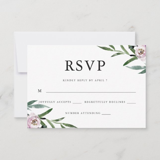 RSVP de Casamento Floral Romântico (Frente)