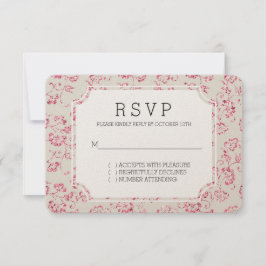 RSVP de Casamento Floral Romântico Creme Cor-de-Ro