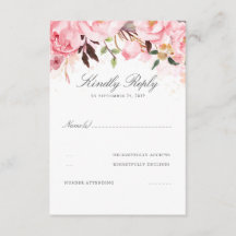 RSVP de Casamento Floral Rosa