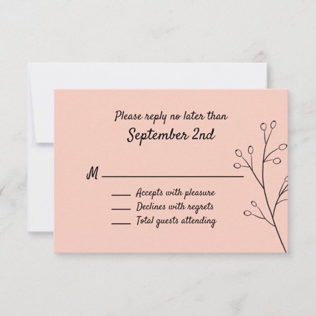 RSVP de Casamento Floral Simples (Frente)