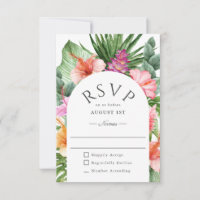 RSVP de Casamento Floral Tropical