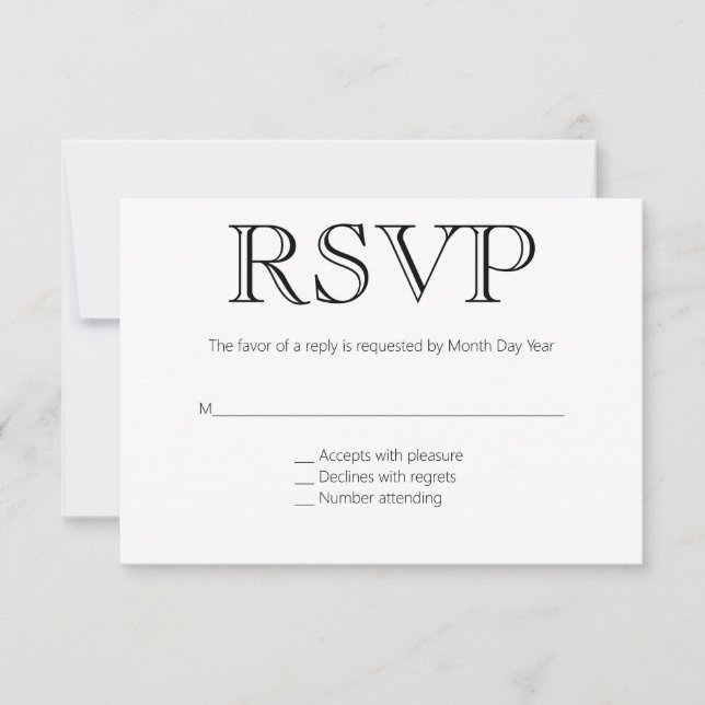 RSVP de casamento formal (Frente)