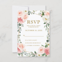 RSVP de Casamento Geométrico Botânico Floral Cor-d