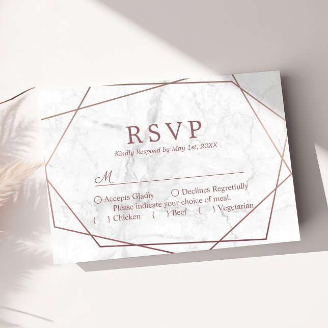RSVP de Casamento Geométrico Simples, Dourado do M (Criador carregado)