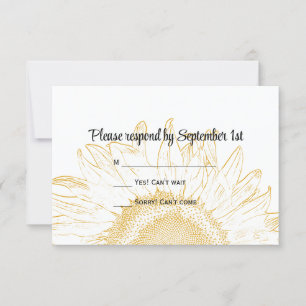 RSVP de Casamento Gráfico de Girassol