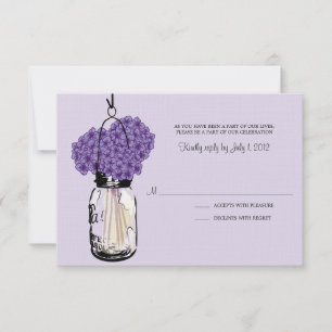 RSVP de Casamento Hydrangea & Mason Jar