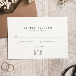 RSVP de Casamento Inicial do Monograma Botânico El