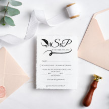 RSVP de Casamento Manuscrito Elegante Minimalista