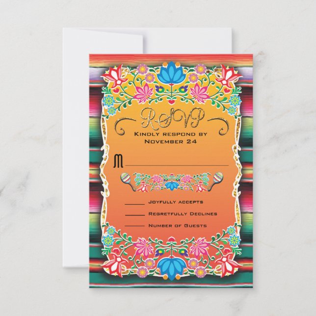 RSVP de Casamento Mexicano (Frente)