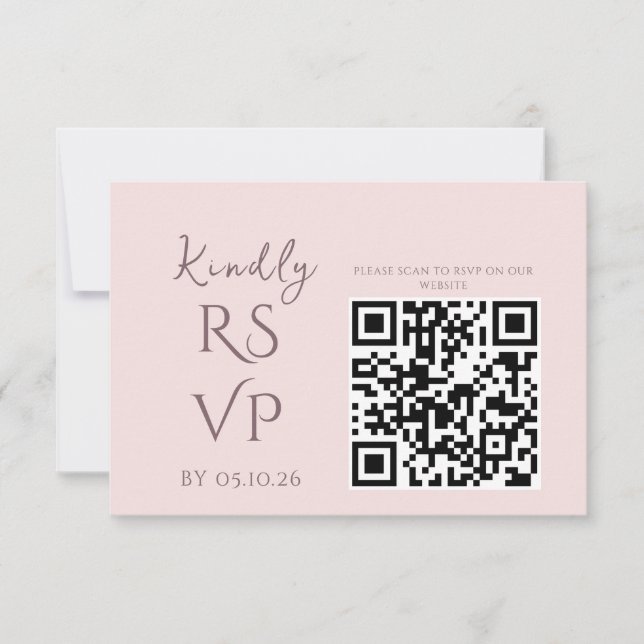 RSVP de casamento Minimal Chic em ameixa e rosa (Frente)